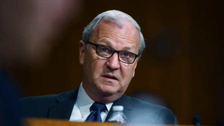 Sen Kevin Cramer, R-ND, speaks during a hearing, May 20,...