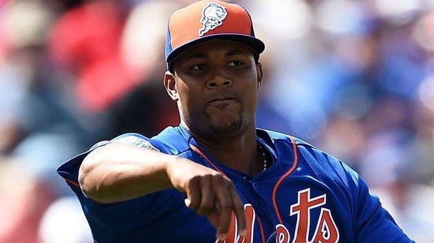 Jeurys Familia of the New York Mets makes a throw...