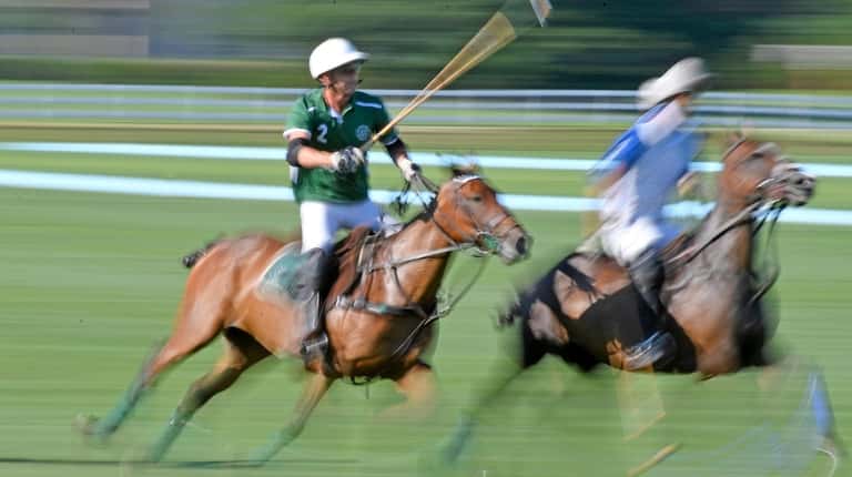 Polo action at the Meadowbrook Polo Club in Old Westbury...