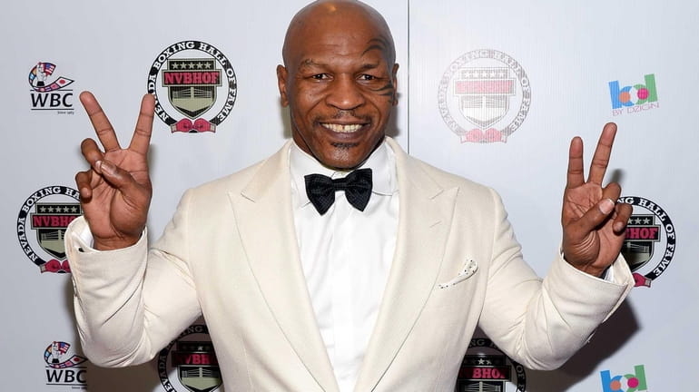 Former boxer and inductee Mike Tyson arrives at the Nevada...