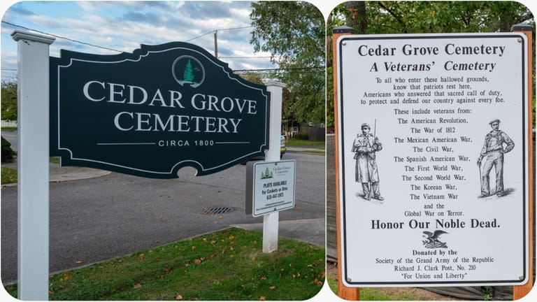 The Flemings can see gravesones in Cedar Grove Cemetery from...