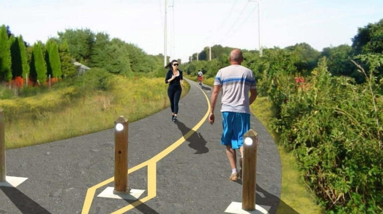 Rendering of the North Shore Rail Trail, a 10-mile hike...