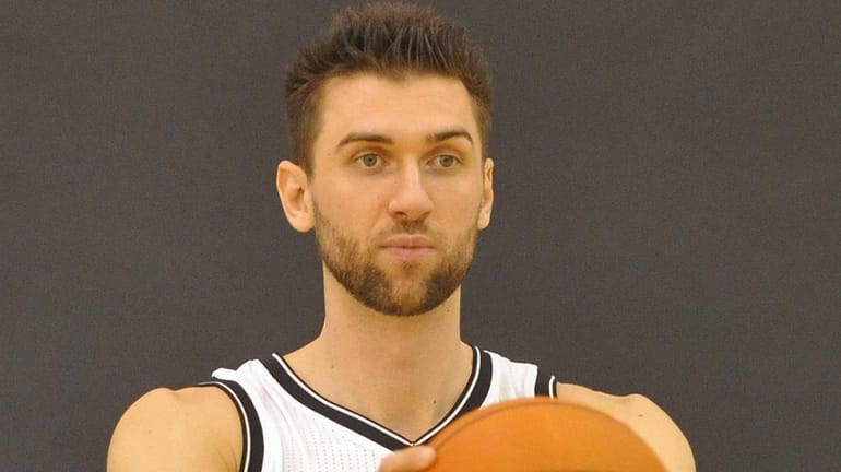The Brooklyn Nets' Andrea Bargnani poses for portraits during media...