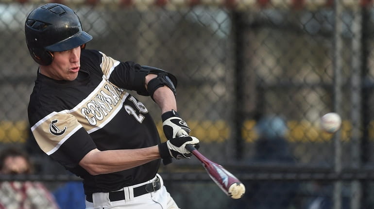 Sean Coveny of Commack connects for a solo home run in...