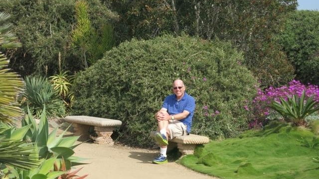 Reader Saul Schachter at the Meditation Gardens in California.