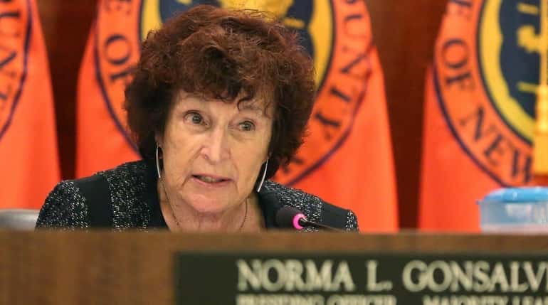 Norma Gonsalves, presiding officer of the Nassau County Legislature is...