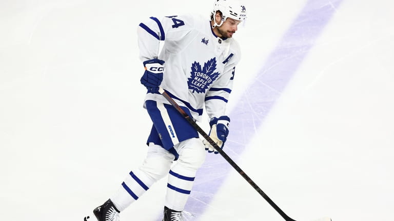 Toronto Maple Leafs center Auston Matthews (34) skates during warm...
