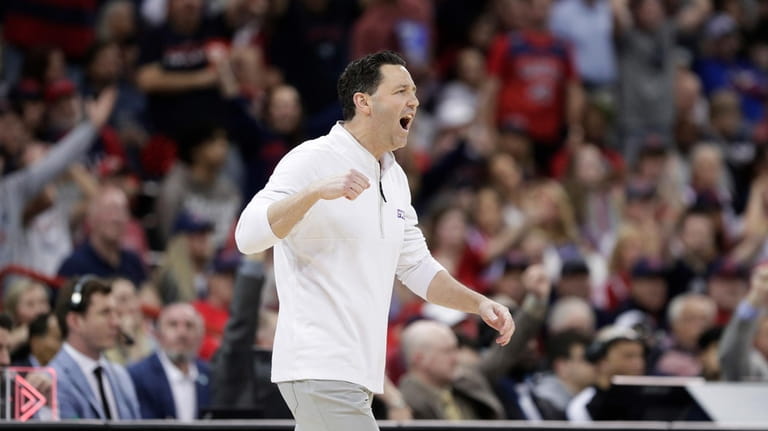 Grand Canyon coach Bryce Drew reacts during the second half...