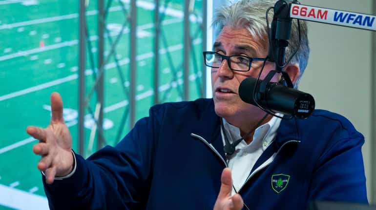 Mike Francesa engages sports analyst guest host Bill Simmons (off...