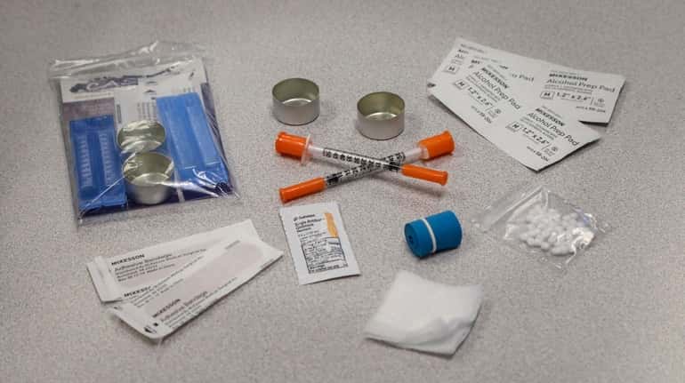 The contents of a needle exchange kit provided by Community...