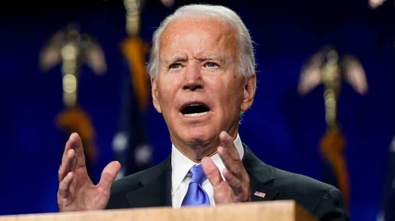 Democratic presidential candidate former Vice President Joe Biden speaks during...
