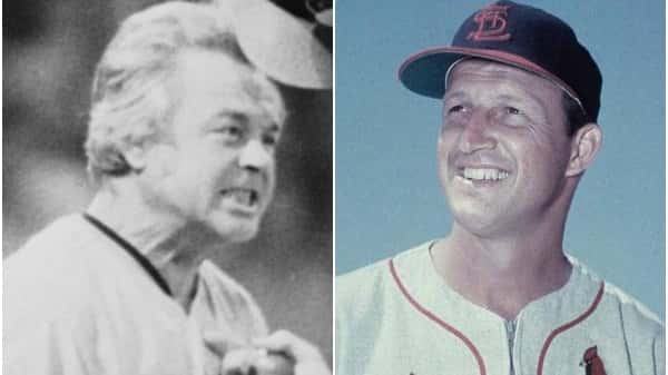 Former Baltimore Orioles manager Earl Weaver, left, and former St....
