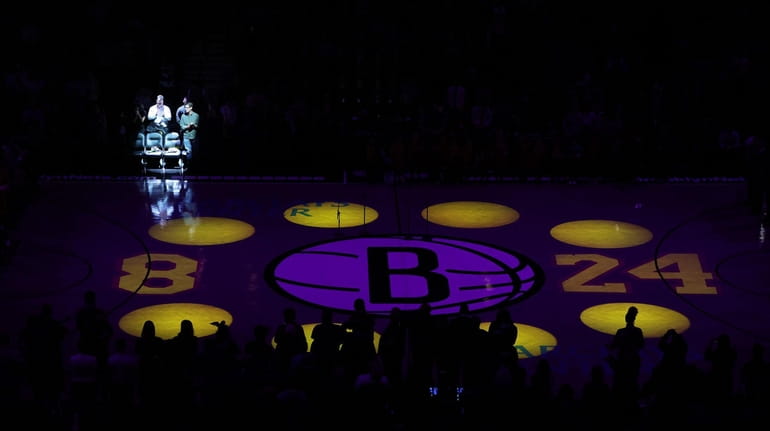 A pre-game ceremony is held for Kobe and Gianna Bryant...