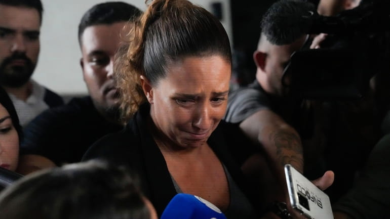Monica Benicio, partner of slain councilwoman Marielle Franco, speaks to...