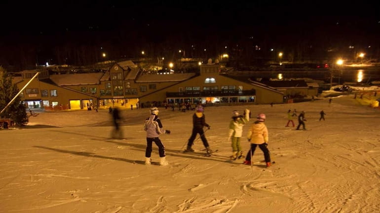Night skiing has become popular at Shawnee Mountain in the...