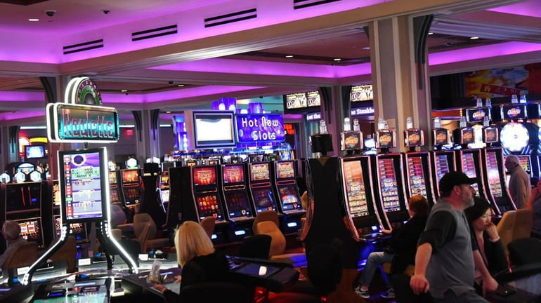 Video lottery terminals at Resorts World Casino at the Aqueduct...