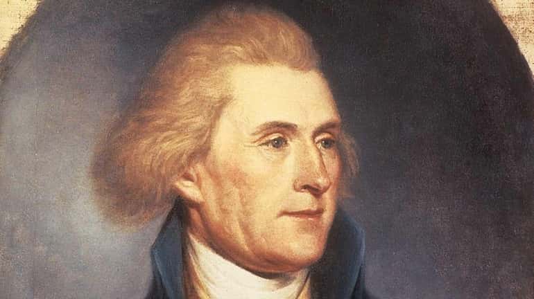 Thomas Jefferson painting by Charles Wilson Peale in 1791. This...