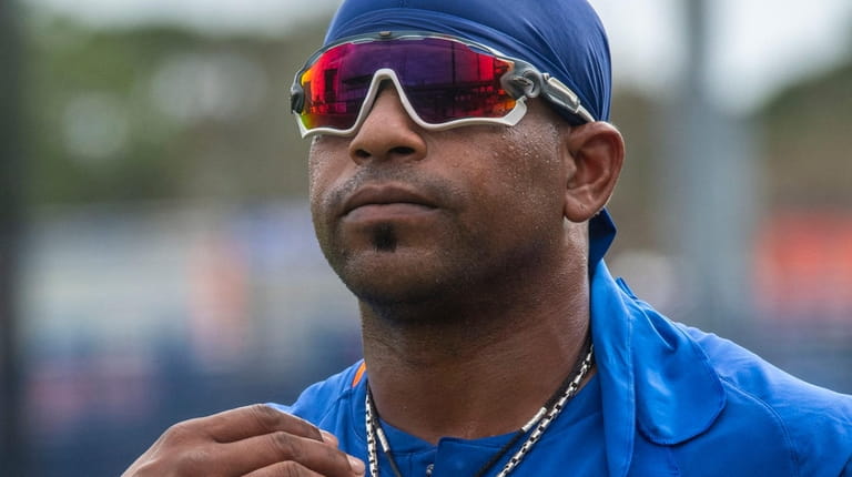 New York Mets outfielder Yoenis Cespedes during a spring training...