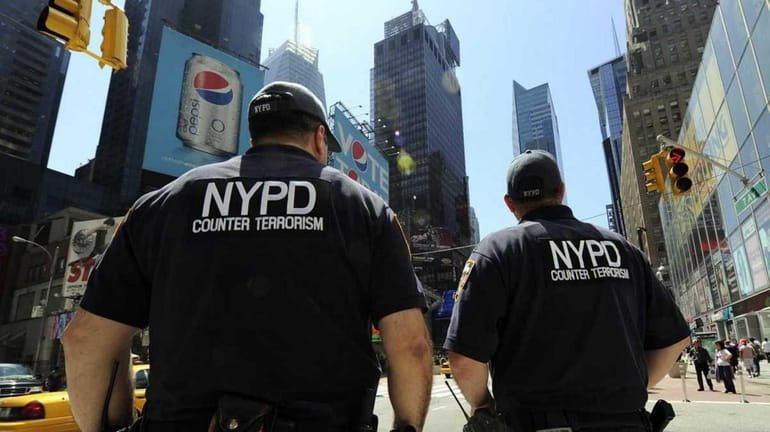 New York City Police Department Counter Terrorism Unit officers patrol...