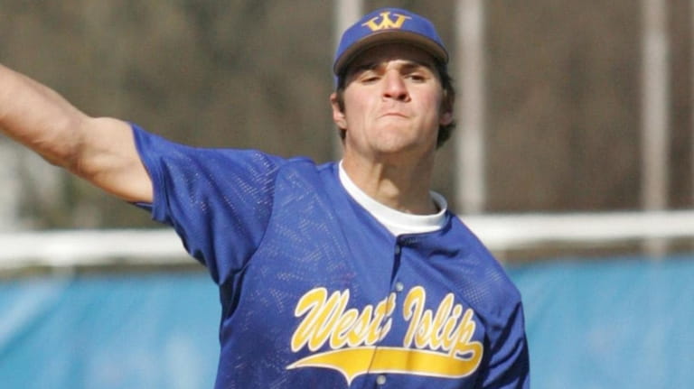 West Islip's Nick Tropeano pitches against North Babylon on April 15, 2008.