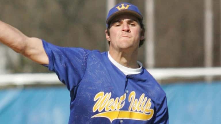 West Islip's Nick Tropeano pitches against North Babylon on April 15, 2008.