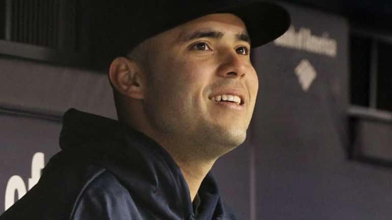 Jesus Montero looks on against the Detroit Tigers during Game...