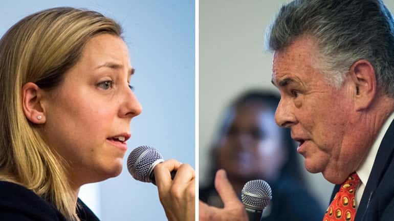 Incumbent Peter King and his challenger Liuba Gretchen Shirely faceoff...