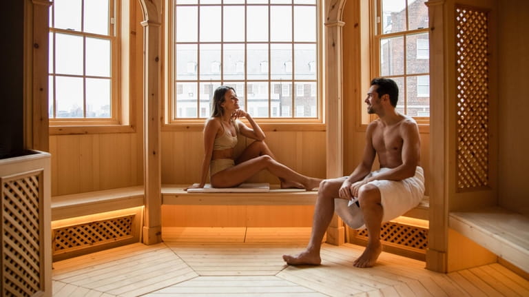 This sauna is one of the wellness services available at QC...