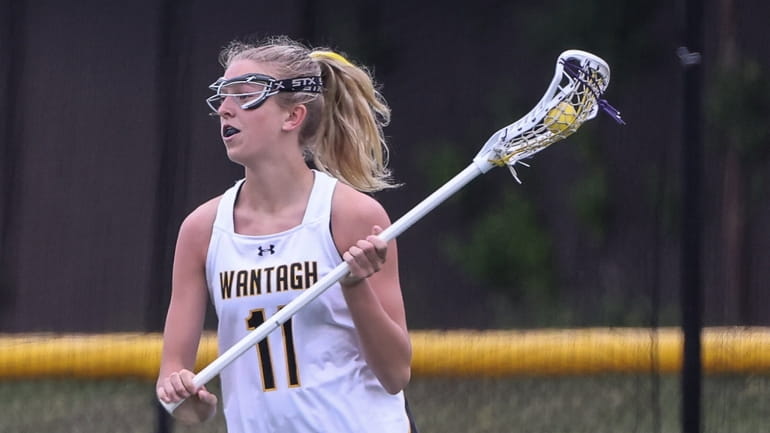 Juliana Cerasi of Wantagh looks for a teammate to pass...
